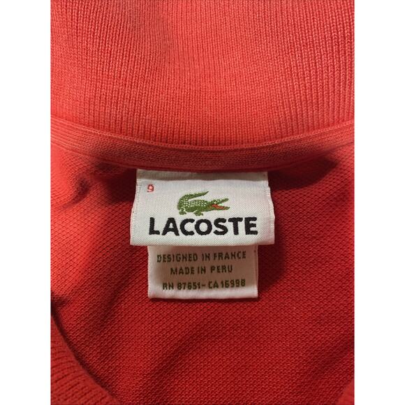Lacoste Shirt Mens XXXXL 9 Red Polo Minimalist Preppy Classic Devanlay 4XL Vtg - Picture 4 of 9